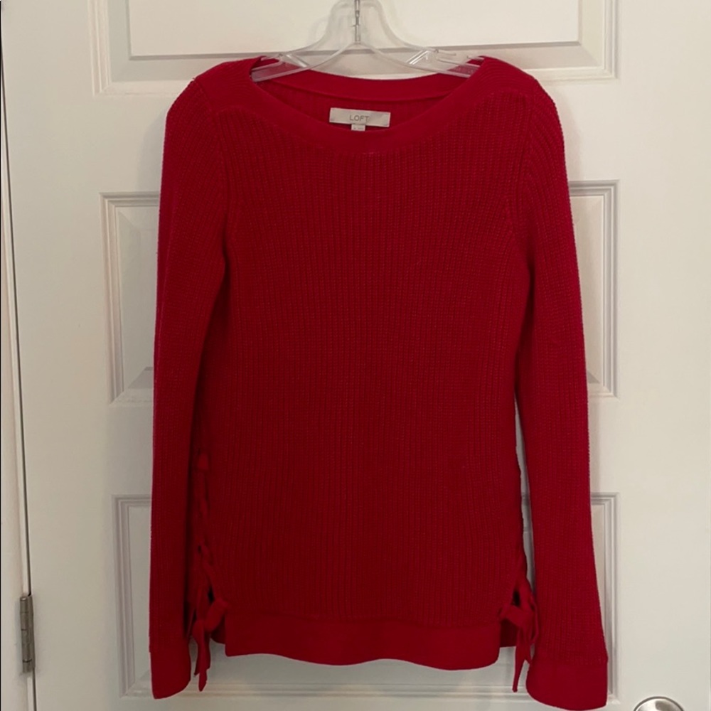 Red loft sweater